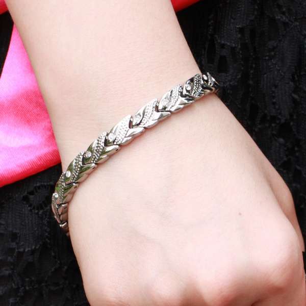 Women Ladies Titanium Stainless Steel Magnetic Germanium Bracelet Bangle Gift Best Deals & Coupons in America